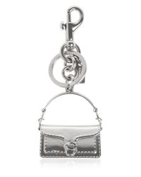 COACH White Brass Keychain