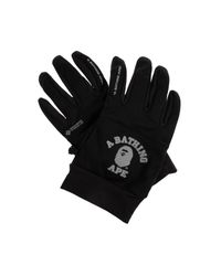 A Bathing Ape Black Gloves With Logo for men