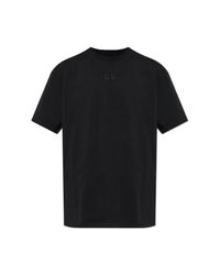 44 Label Group Black T-Shirt With Embroidered Logo for men