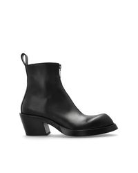 Alexander McQueen Black Leather Ankle Boots for men