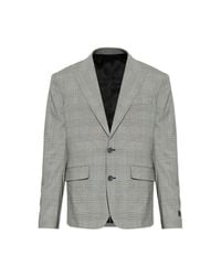 Balmain Gray Checked Pattern Blazer for men