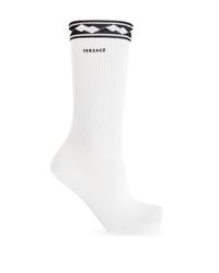 Versace White Socks With Logo