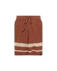 Palm Angels Brown Shorts With Logo for men