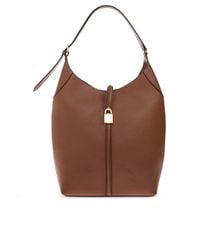 DeMellier London Brown Leather Bag 'Siena Bucket L'