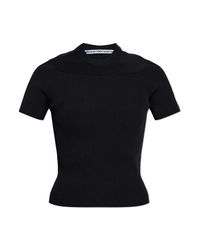 Alexander Wang Black Ribbed Fitted Top