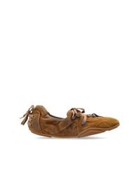 Acne Brown Leather Sports Shoes
