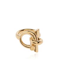 Ferragamo Metallic Brass Ring for men