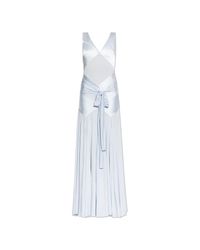 Self-Portrait White Satin Dress With Decorative Tie