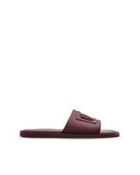 Dolce & Gabbana Purple Rubber Flip-Flops With Logo for men