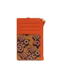 MCM Orange Leather Card Holder for men