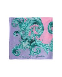 Versace Jeans Couture Blue Scarf With "Barocco" Pattern