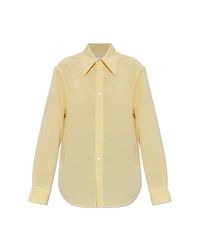 Bottega Veneta Yellow Shirt With Embroidered Logo