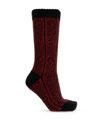 Dries Van Noten Red Wool Socks