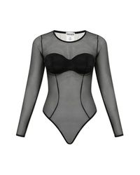 Pain De Sucre Black ‘Heather’ Transparent Bodysuit