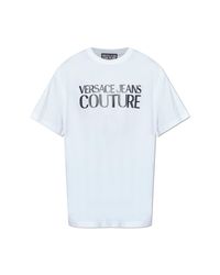 Versace Jeans Couture White T-Shirt With Printed Logo for men
