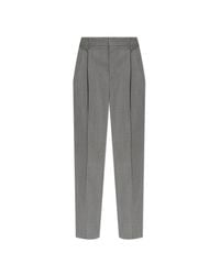 Victoria Beckham Gray Wool Trousers With Pleats