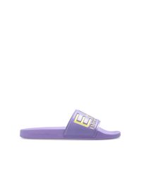 EA7 Purple Rubber Flip-Flops With Logo