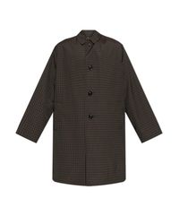 Maison Margiela Black Checked-Pattern Coat for men