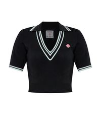 Casablanca Blue Polo With Logo Patch