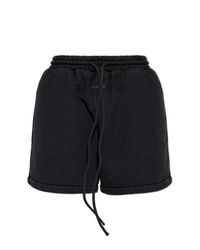 Fear Of God Black Cotton Shorts With Logo Patch for men