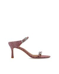 Kurt Geiger Pink Heeled Mules 'Strass Double Buckle'