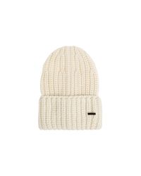 DSquared² White Wool Beanie With Patch for men