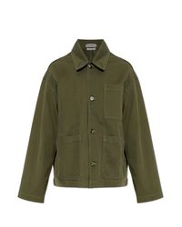 J.W. Anderson Green Denim Jacket With Embroidered Logo for men