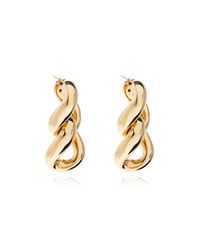 Bottega Veneta Metallic Earrings Finished With 18-Karat