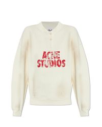 Acne White Sweatshirt With A Vintage Effect