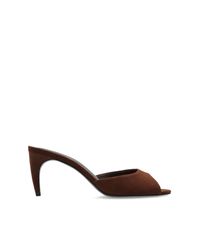 Black Suede Studio Brown Suede Heeled Mules "Jazz"