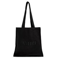Amiri Black Cotton Bag With Embroidered Logo for men