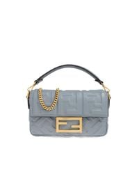 Fendi Blue "Baguette Mini" Shoulder Bag