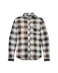 Palm Angels Gray Checked Pattern Shirt for men