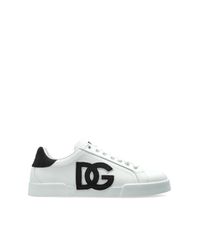 Dolce & Gabbana White Sports Shoes With Logo for men
