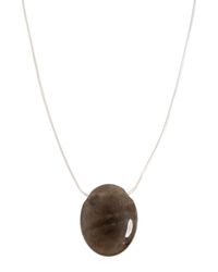 LIE STUDIO Metallic "Julia" Necklace With A Semi-Precious Stone