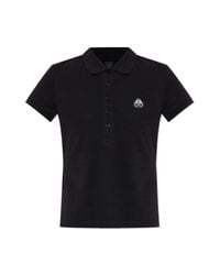 Moose Knuckles Black Polo Shirt With Logo Patch
