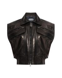 Versace Black Leather Vest