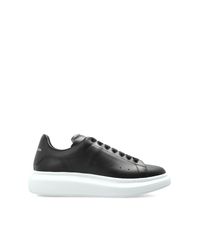 McQueen Black Leather Sports Shoes for men