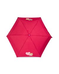 Moschino Pink Folding Umbrella With Logo