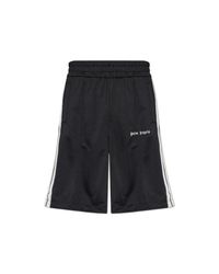 Palm Angels Black Shorts With Logo for men