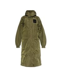 Ganni Green Loose-Fit Parka With Hood