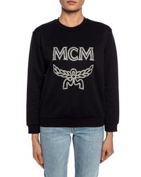 MCM Black Crystal Detail Logo Sweatshirt