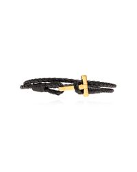 Tom Ford Black Leather Bracelet for men