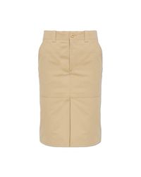 KENZO Natural Cotton Skirt With Slit