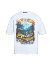 DSquared² White T-Shirt With Print for men
