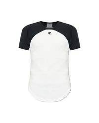 Courreges Black T-Shirt With Logo for men