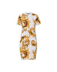 Versace Jeans Couture Metallic Dress With 'Barocco' Pattern