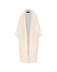 Balmain White Long Coat With A Single Vent