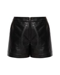 Bottega Veneta Black Leather Shorts