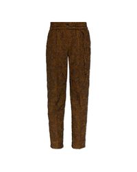 Dries Van Noten Brown 'Persy' Trousers With Lurex Thread